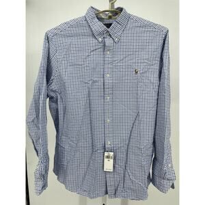 Polo Ralph Lauren Mens Core Replen Shirt 2XL Blue White Check Classic Fit Formal